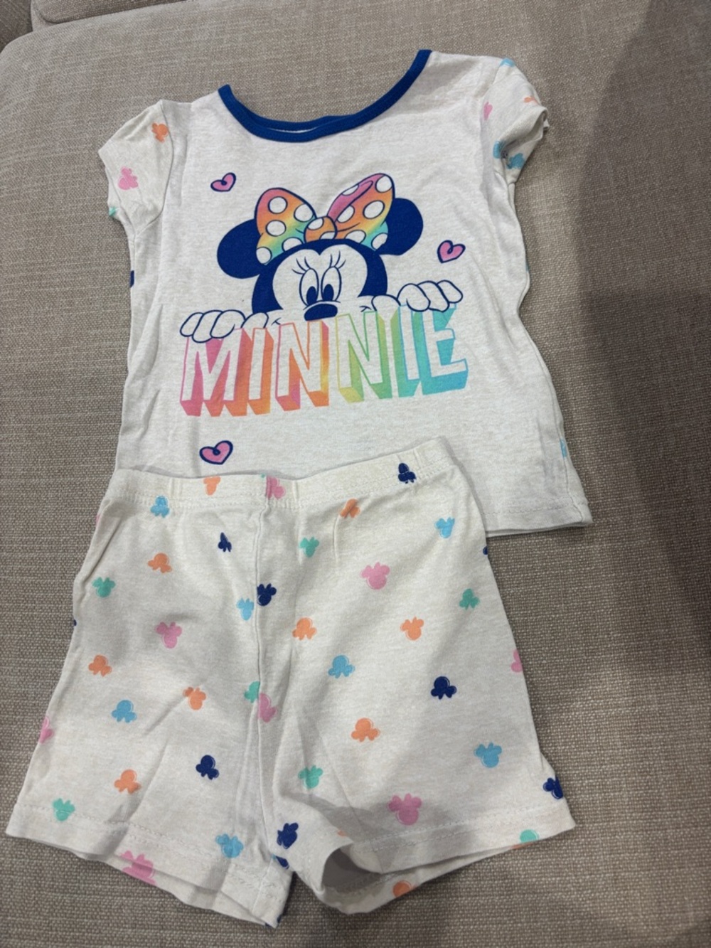 Girls' White Rainbow Logo Pajama Set